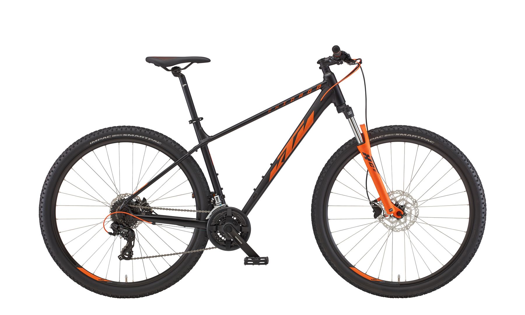 Bicycle KTM CHICAGO 292 black matt (orange) 3x8 Tourney TX 800