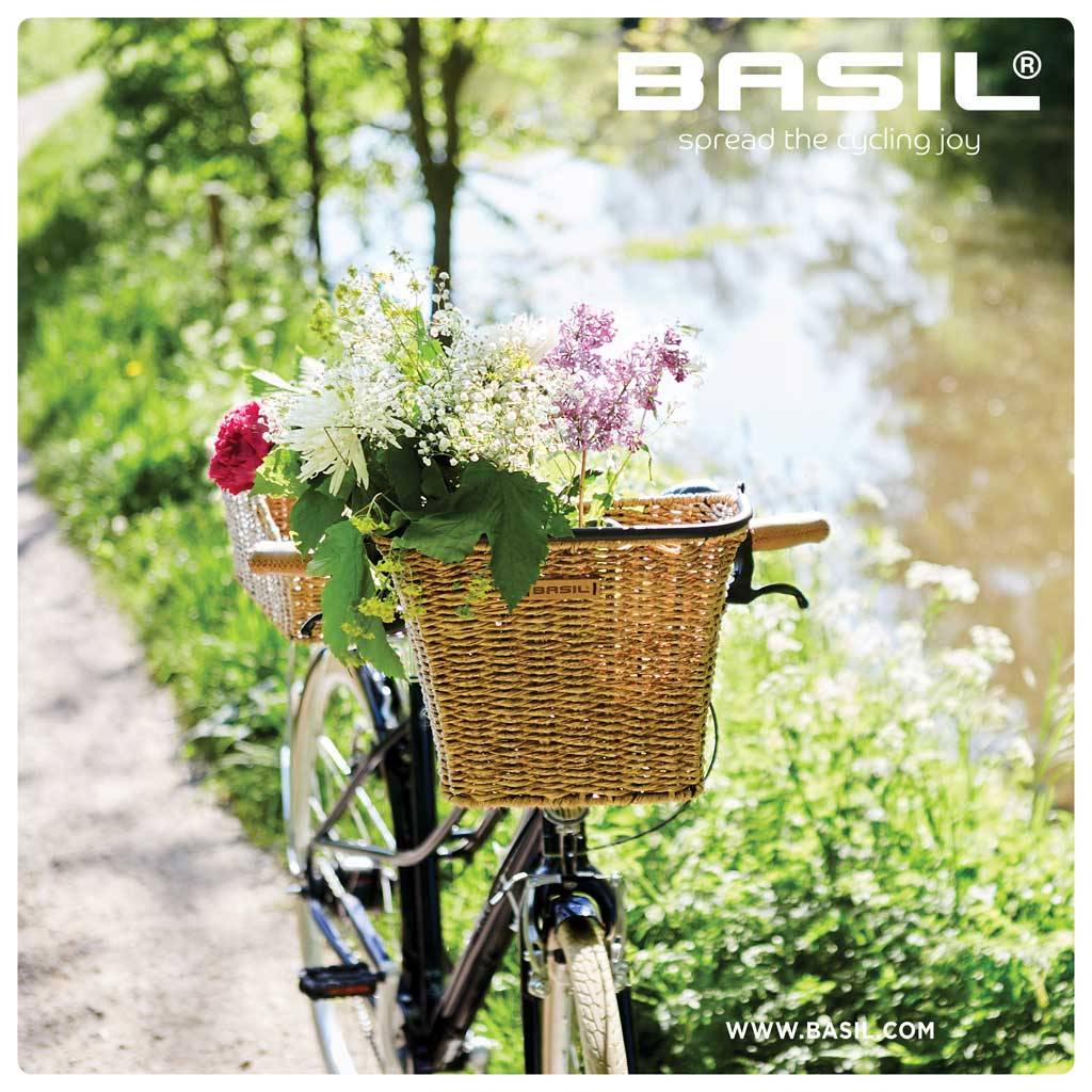 Basil Bremen Rattan Look KF front basket, seagrass