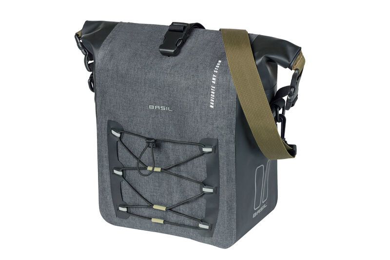 Basil Navigator Storm M, single pannier bag, 12-15L, black