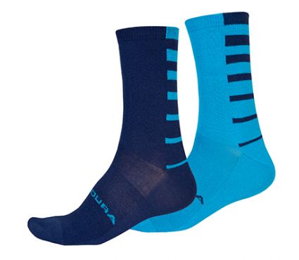 Socks Endura Coolmax® Stripe Socks (Twin Pack) ElectricBlue