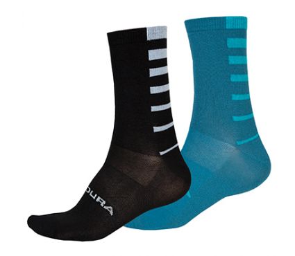 Socks Endura Coolmax® Stripe Socks (Twin Pack) Kingfisher