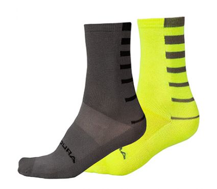 Socks Endura Coolmax® Stripe Socks (Twin Pack) HiVizYellow