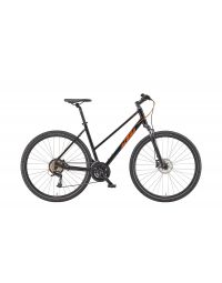 Bicycle KTM X-LIFE TRACK D black (orange+silver) 2x8 Shimano Acera III