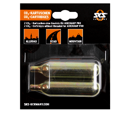 CO2 cartridge kit SKS Co2 16G Cartridge Set Of 2 Pcs For Airchamp, Non-Threaded Gold