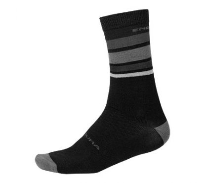 Zeķes Endura BaaBaa Merino Stripe Sock: MattBlack