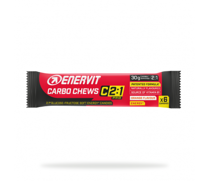 Ogļhidrātu košļājamās konfektes ENERVIT C2:1 Carbo Chews 34g