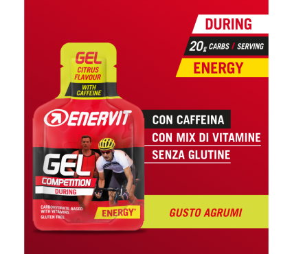 Enerģijas želeja Enervit Sport gel 25ml Citrus with caffeine