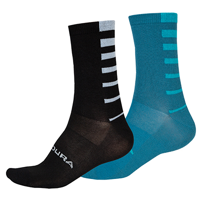 Socks Endura Coolmax® Stripe Socks (Twin Pack) Kingfisher