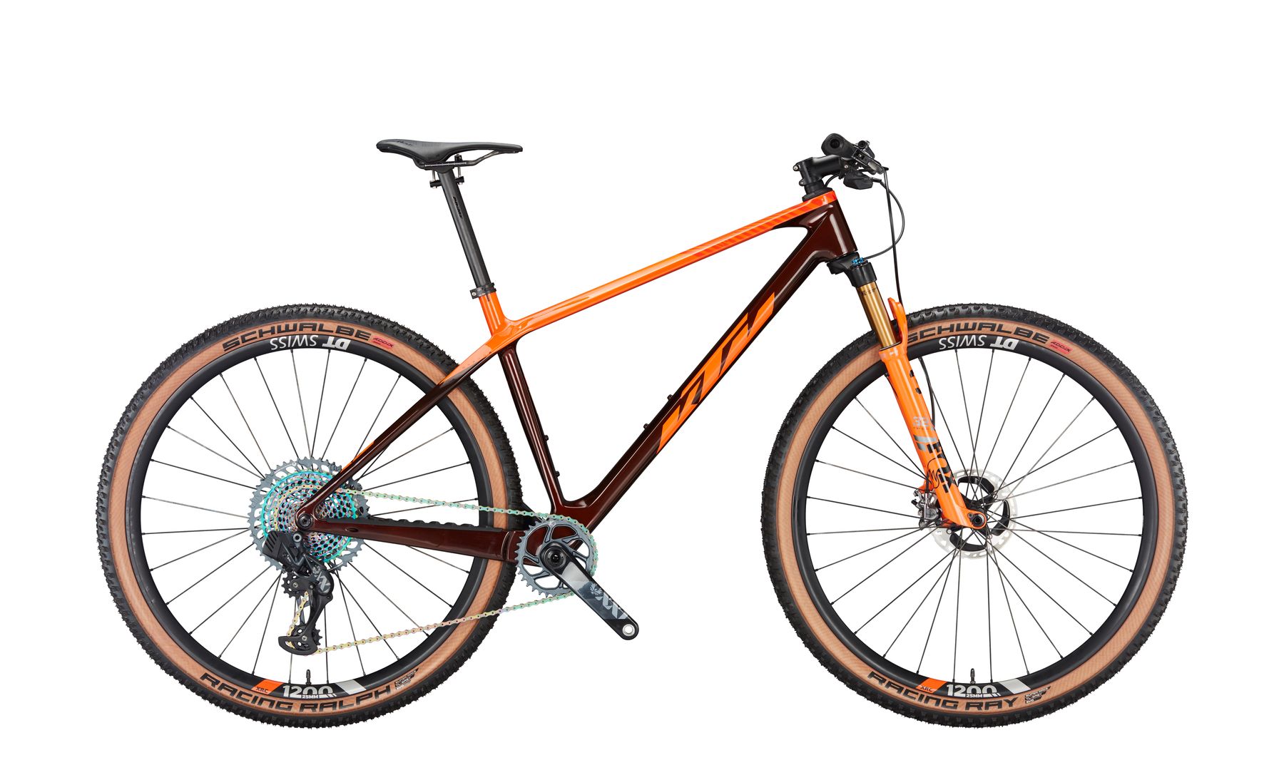Kalnu velosipēds KTM MYROON EXONIC transparent orange (space or) SRAM XX1 AXS 12 III