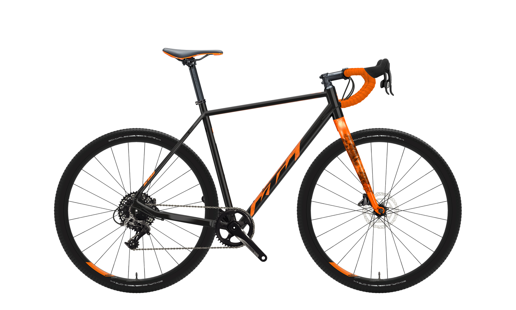Gravel velosipēds KTM X-STRADA 30 flaming black (orange) 1x11 SRAM RIVAL III